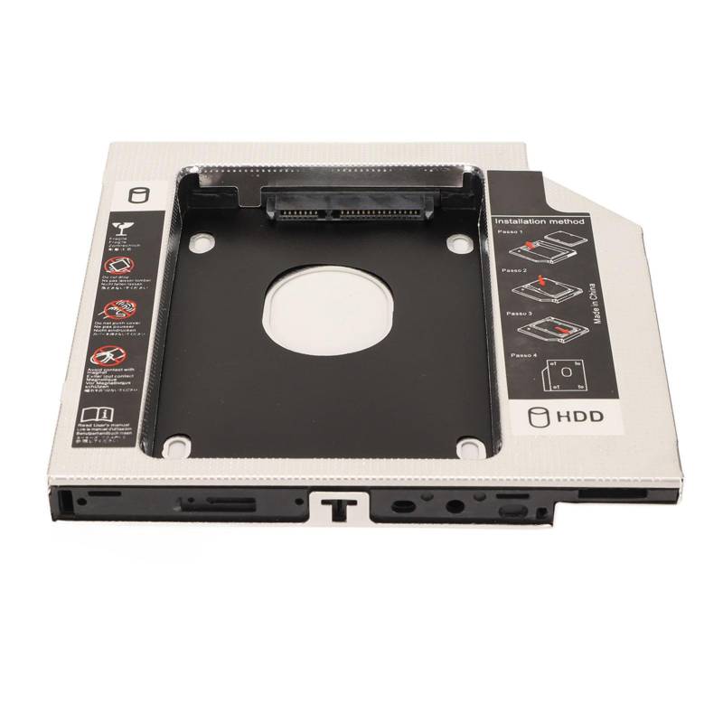 HDD Caddy Schacht 2,5 Zoll Allgemein 12,7 mm Hinzufügen einer 2. Festplatte Optisches Fach für Laptop CD DVD ROM  (Nicht von Joom DACH