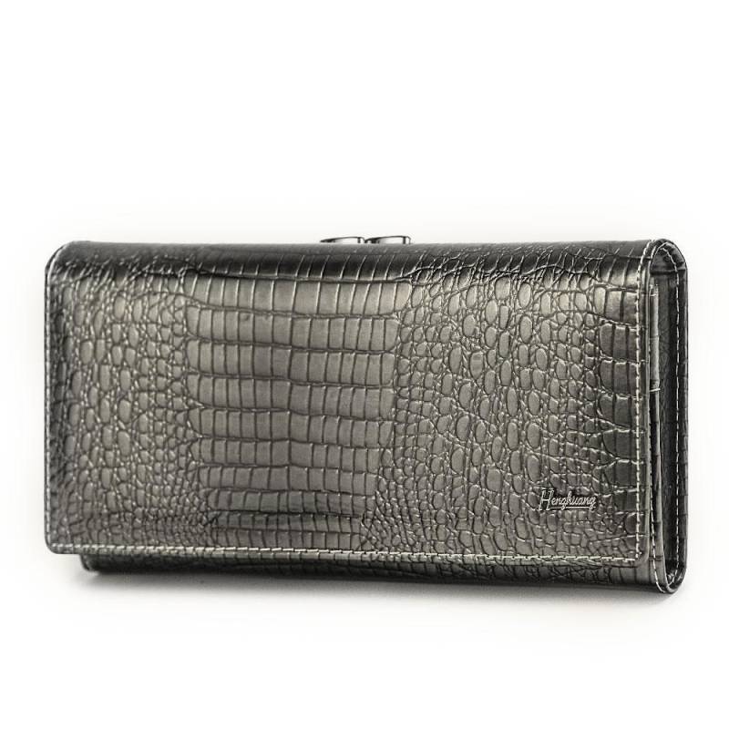 HH Alligator Damen-Geldbörsen, luxuriöses Patent-Krokodil-echtes Leder, Damen-Clutch-Geldbörse, Haspe, lange Münze, multifunktionale Geldbörsen 18.5*10*3.5cm graue HH Alligator Damen-Geldbörsen, luxuriöses Patent-Krokodil-echtes Leder, Damen-Clutch-Geldbörse, Haspe, lange Münze, multifunktionale Geldbörsen 18.5*10*3.5cm graue von Joom DACH