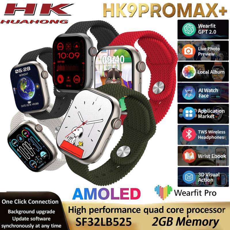 HK9 PRO MAX Plus Smart Watch AMOLED ChatGPT 2 GB ROM HK9 PRO Max + BT Call AI Watch Face 3D Visual Action Smartwatch Männer Frauen von Joom DACH
