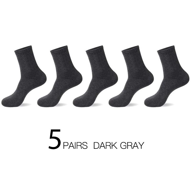 HSS 5 Paar hochwertige lässige Herren-Business-Socken für Herren, Baumwolle, Herbst und Winter, schwarz, weiß EUR 39-45 dunkelgrau von Joom DACH