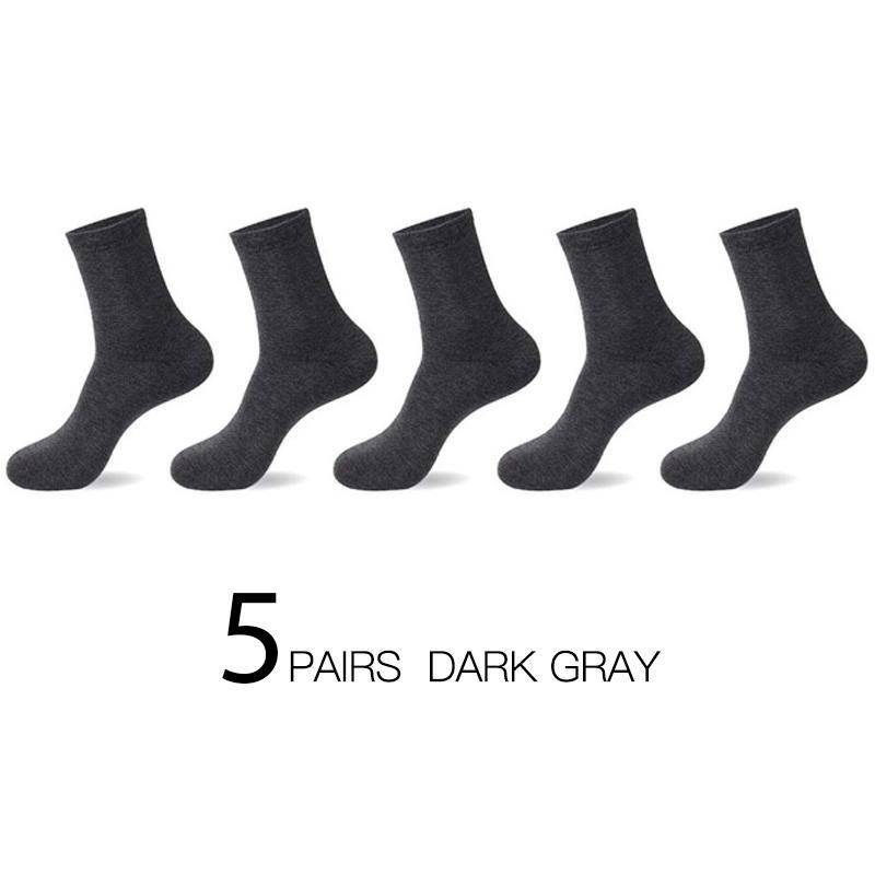 HSS 5 Paar hochwertige lässige Herren-Business-Socken für Herren, Baumwolle, Herbst und Winter, schwarz, weiß EUR 39-45 dunkelgrau von Joom DACH