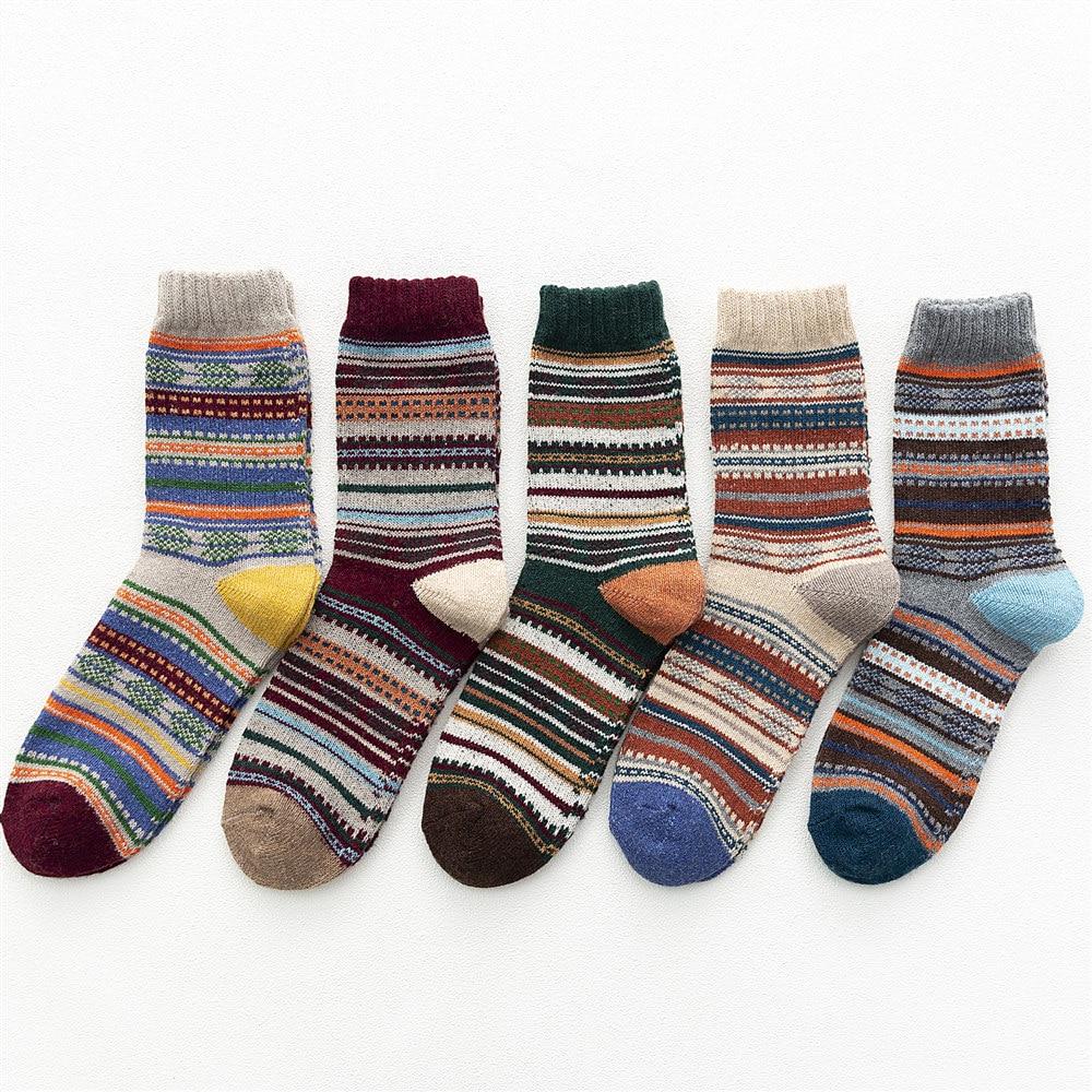 HSS Marke 5 Paar Winter herren Socken Verdicken Schafwolle Socken Warme Männer Retro Stil Bunte Mode Mann Socken für Schnee stiefel EUR39-45 (US6.5-11) grau/gelb von Joom DACH
