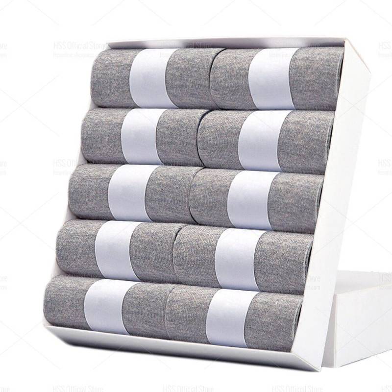 HSS Marke männer Baumwolle Socken Neue stil Schwarz Business Männer Socken Weiche Atmungsaktive Sommer Winter für Männliche Socken Plus größe (6,5-14) EUR44-48(US10-13) grau von Joom DACH