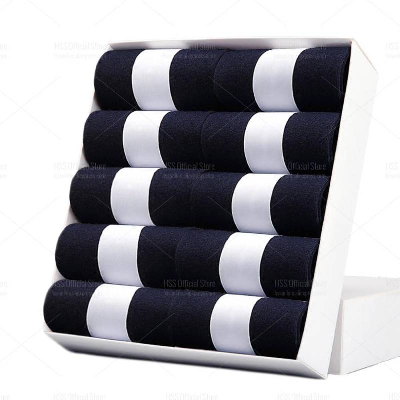 HSS Marke männer Baumwolle Socken Neue stil Schwarz Business Männer Socken Weiche Atmungsaktive Sommer Winter für Männliche Socken Plus größe (6,5-14) EUR44-48(US10-13) navy blau von Joom DACH