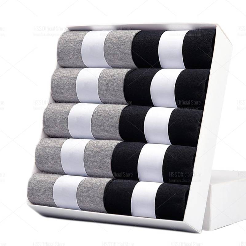 HSS Marke männer Baumwolle Socken Neue stil Schwarz Business Männer Socken Weiche Atmungsaktive Sommer Winter für Männliche Socken Plus größe (6,5-14) EUR44-48(US10-13) schwarz/grau von Joom DACH