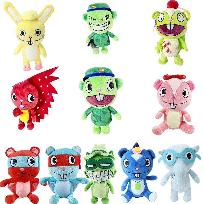 HTF Happy Tree Friends Plüschpuppenspielzeug Flippy Fliqpy Nutty Flaky Stofftier Lammy Cosplay Requisiten Fans Sammlung Kindergeschenke amazonasgrün von Joom DACH