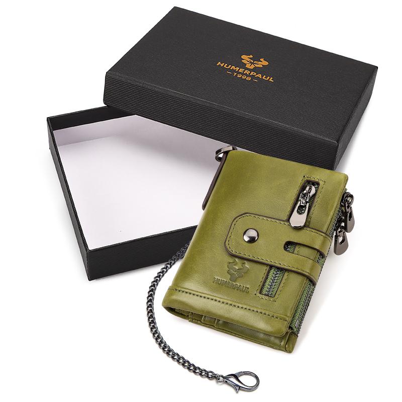 HUMERPAUL Damen Geldbörse 100% Rindsleder Kreditkartenetui grün von Joom DACH