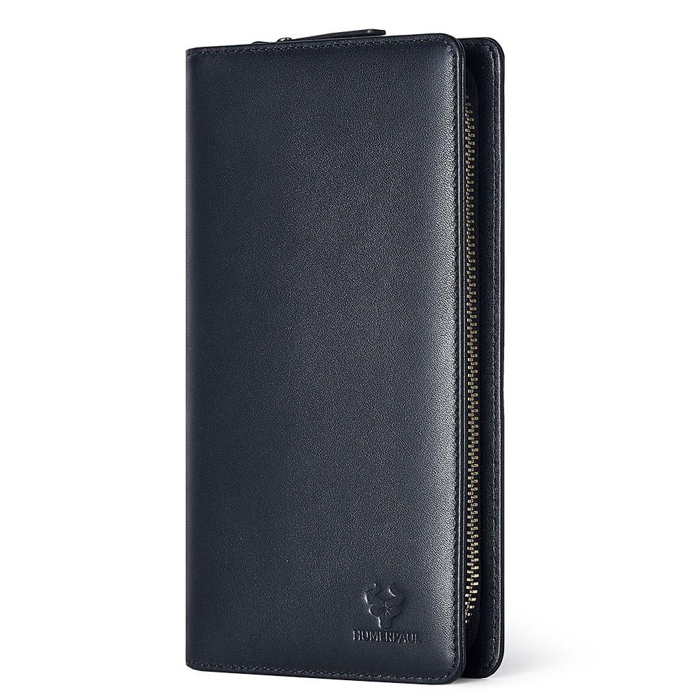 HUMERPAUL Echtes Leder Geldbörse Große Kapazität Clutch Herren Kartenetui schwarz von Joom DACH