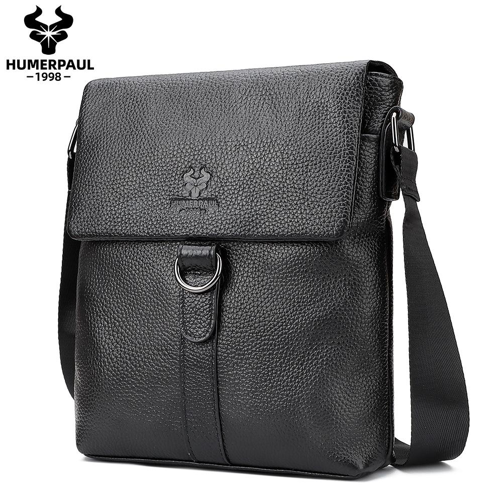 HUMERPAUL Herren-Umhängetasche aus Leder, große Kapazität, Sporttasche schwarz von Joom DACH