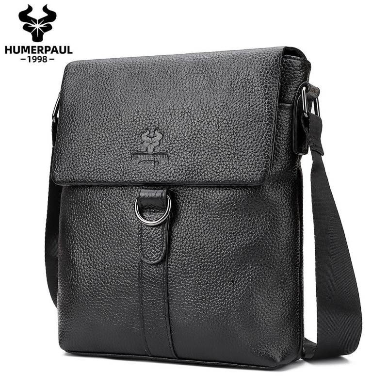 HUMERPAUL Herren-Umhängetasche aus Leder, große Kapazität, Sporttasche schwarz von Joom DACH