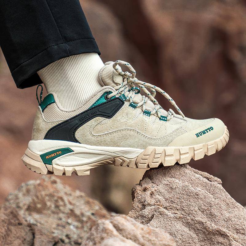 HUMTTO Ourdoor Sneakers für Damen Herbst Winter Mode Leder Damen Wanderschuhe Luxus Designer Atmungsaktive Schnürschuhe Damen Freizeitschuhe 37 beige von Joom DACH