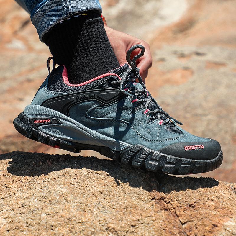 HUMTTO Ourdoor Sneakers für Damen Herbst Winter Mode Leder Damen Wanderschuhe Luxus Designer Atmungsaktive Schnürschuhe Damen Freizeitschuhe 39 grau von Joom DACH