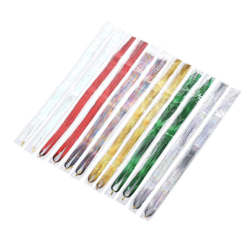 Haar Lametta Set 12 Stück Bunte Glitzernde Haarverlängerungen Lametta Strähnen mit Häkelnadel Zange Haar Lametta Set 12 Stück Bunte Glitzernde Haarverlängerungen Lametta Strähnen mit Häkelnadel Zange von Joom DACH