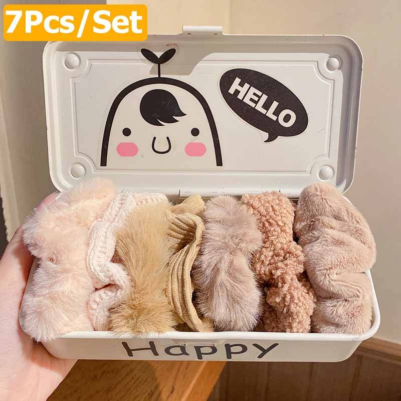 Haargummis für Damen, Samt, einfarbig, Haarband für Mädchen, Pferdeschwanzhalter, Gummibänder, Haarbänder, Haar-Accessoires von Joom DACH