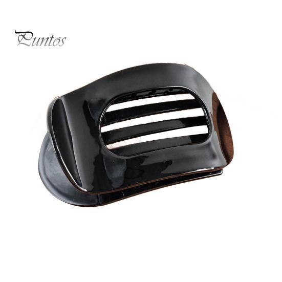 Haarklammer für Damen, flach, runde Form, starker Griff, biegbare Zähne, gebogenes Design, Haarspange am Hinterkopf, großer Clip, Haar-Accessoire schwarz von Joom DACH