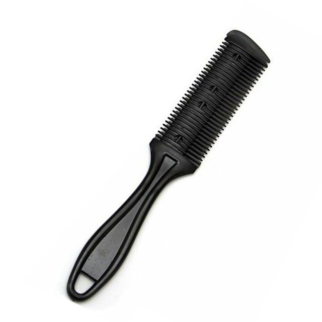 Haarschnitt-Styling-Friseurscheren-Rasiermesser-Magie-Klinge-Kamm-Friseur-Werkzeugsatz 1PCS Top-Qualität Doppelseitiges Messer Haarschere schwarz von Joom DACH