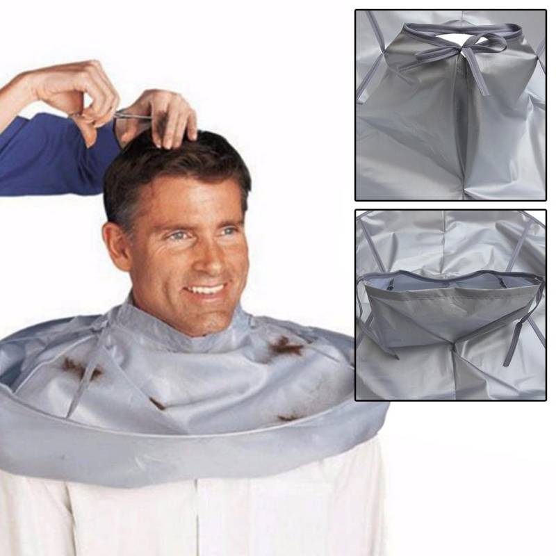 Haarschnitt-Umhang, faltbarer, atmungsaktiver Salon-Friseur-Haarschneide-Umhang für Erwachsene, Regenschirm-Umhang silber grau von Joom DACH