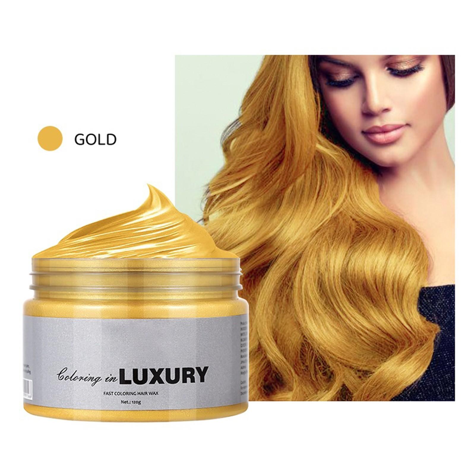 Haarwachsfarbe, temporäres Haarwachs, natürliche Frisurenfärbung für Männer und Frauen, Party, Cosplay, 120 g One Size gold von Joom DACH