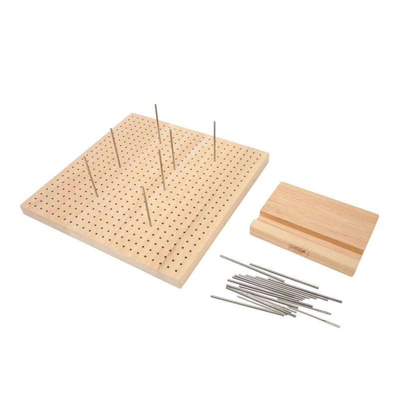 Häkel-Blockierbrett, 31,5 cm, Strick-Blockierbrett aus Holz mit Stecknadeln zum Stricken, Häkelmatte von Joom DACH