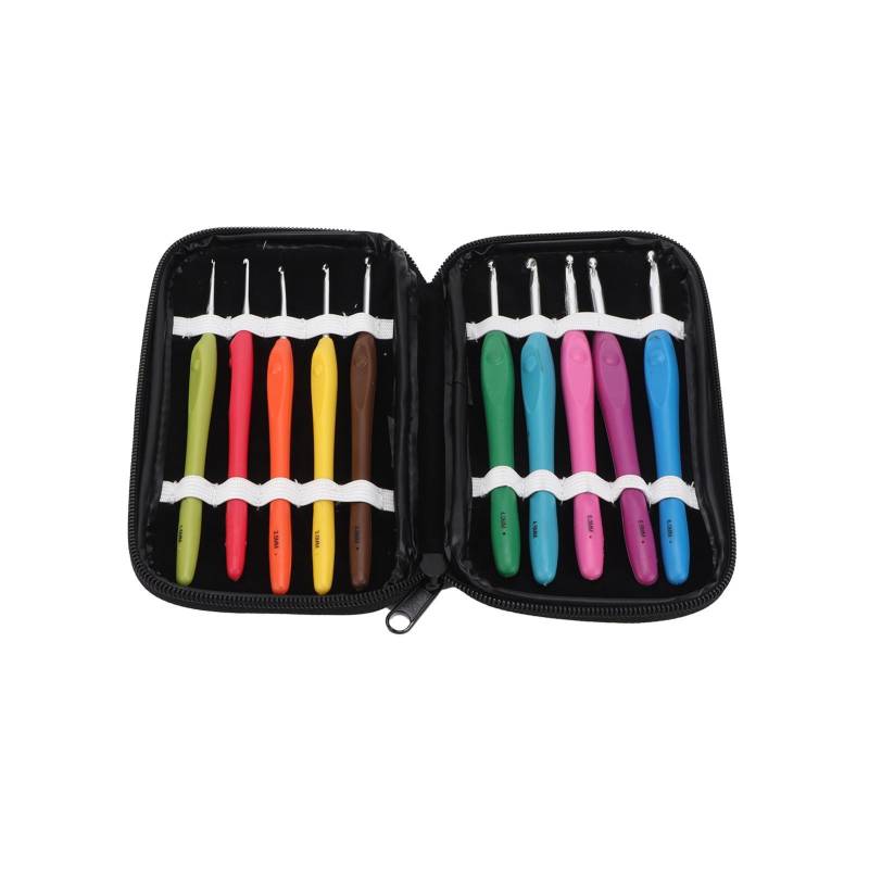 Häkelnadel 10 Größen Ergonomische Griffe Glatte Nadeln Bärtige Nadel für arthritische Hände von Joom DACH