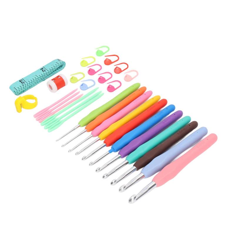 Häkelnadel-Set Helle Handarbeit DIY Häkelnadel mit Markierungs-Schnalle Zähler Nahtnadeln von Joom DACH