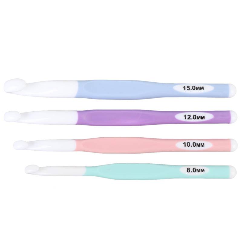 Häkelnadel-Set Lange Ergonomische Griffe Stricknadeln mit Maschenmarkierern Bequemer Griff rosa von Joom DACH