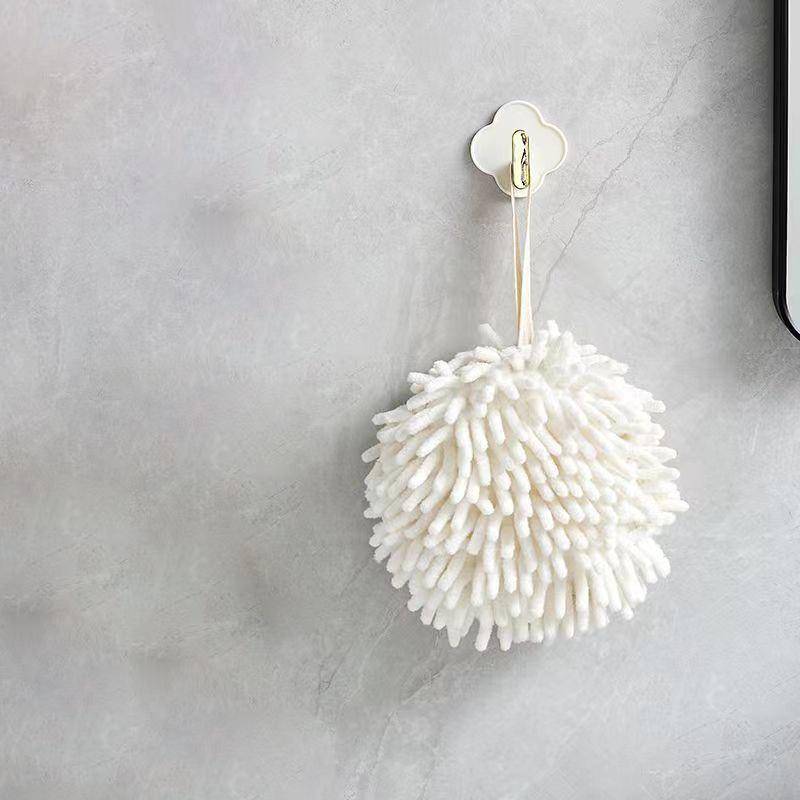 Hängende Chenille-Handtücher für Küche und Badezimmer, Handtuchball mit Aufhängeschlaufen, schnell trocknende, weiche, saugfähige Mikrofaser-Handtücher weiß von Joom DACH