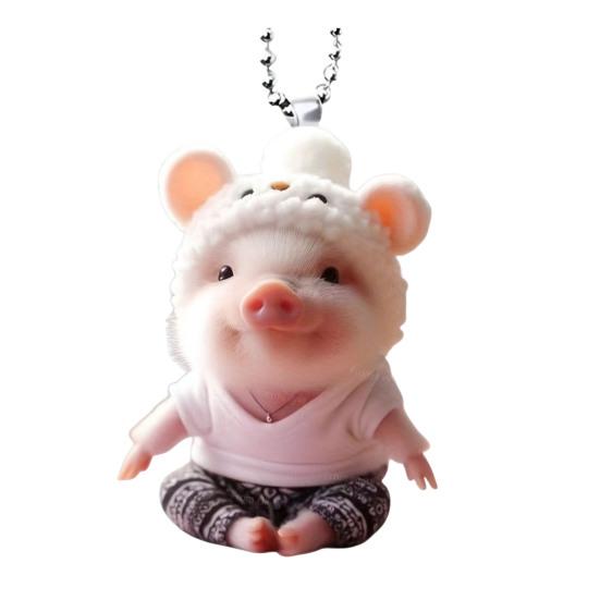 Hängende Dekoration für den Auto-Rückspiegel, mit Umhängeband, einfach aufzuhängen, realistisches Design, Christbaumschmuck in Tierform B von Joom DACH