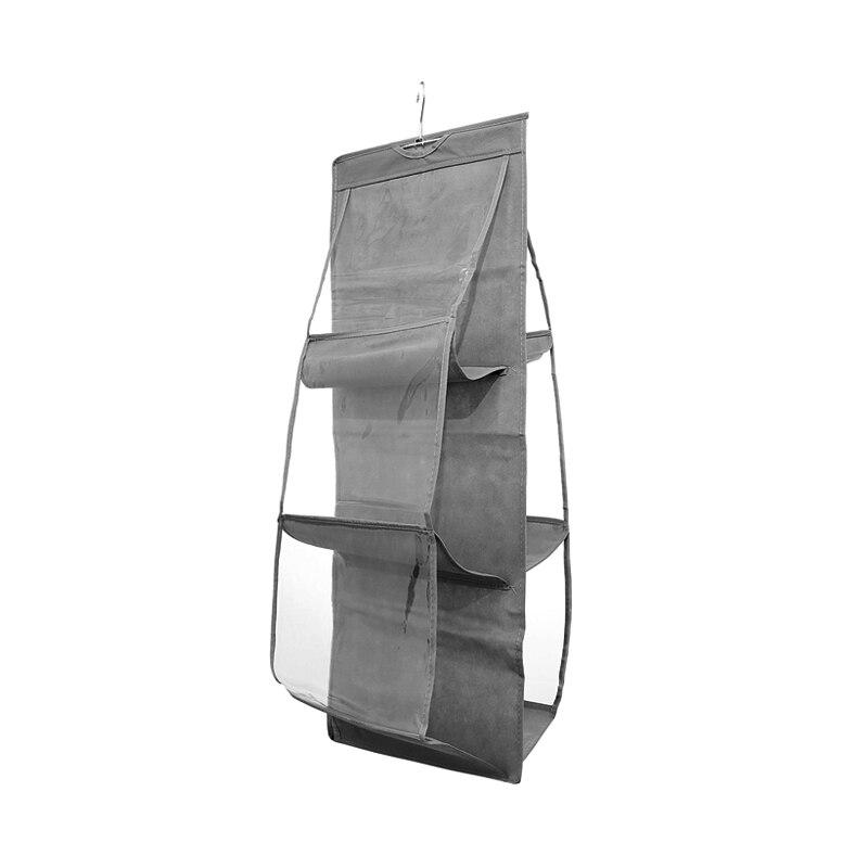 Hängende Handtasche mit 6 Taschen, transparente Aufbewahrungstasche, transparenter Home-Organizer für den Kleiderschrank, verschiedene Schuhbeutel mit Aufhängerbeutel grau von Joom DACH