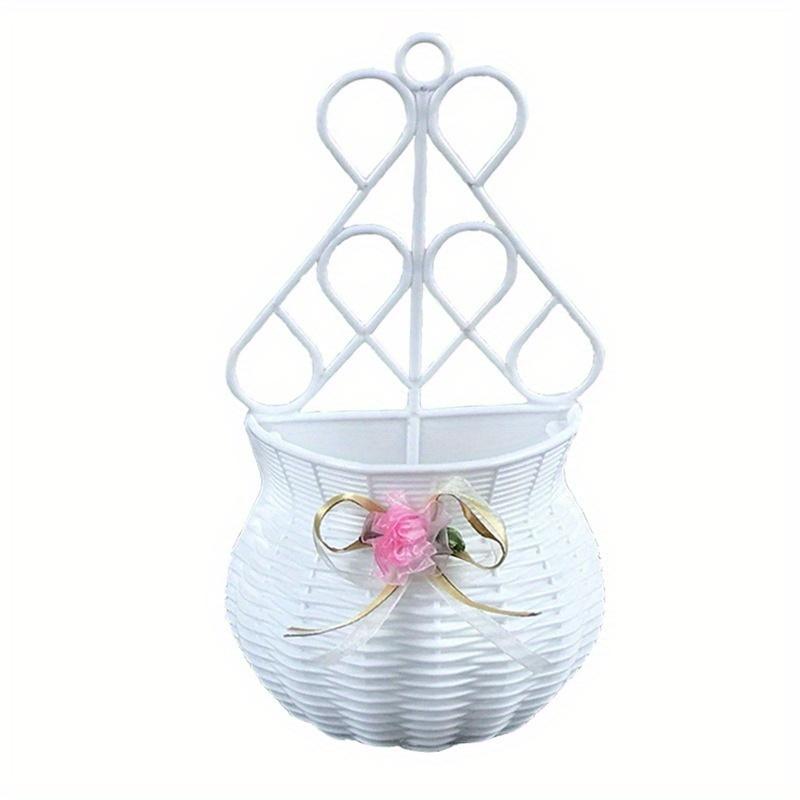 Hängender Blumenkorb Gartenparty Handgemachte DIY Vase Kleinigkeiten Organizer Wandbehang Künstliche Rattan Wohnkultur Töpfe Random Color von Joom DACH