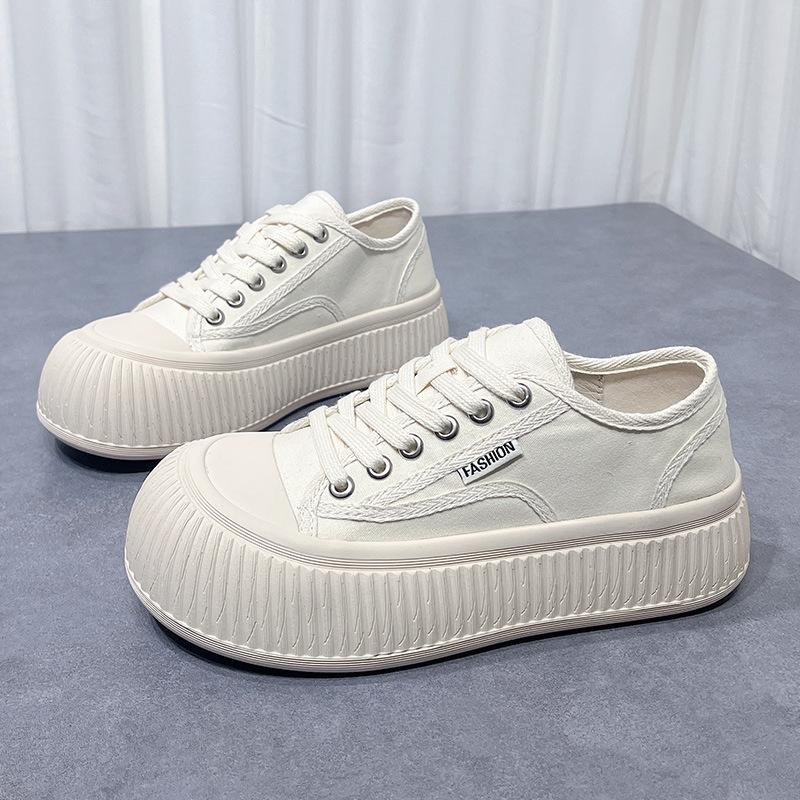 Hässliche süße große Kopf Canvas Schuhe Damen Frühjahr neue Keks dicke Unterseite lässig alle-match kleine Duft Puppe Brot Schuhe 40 von Joom DACH