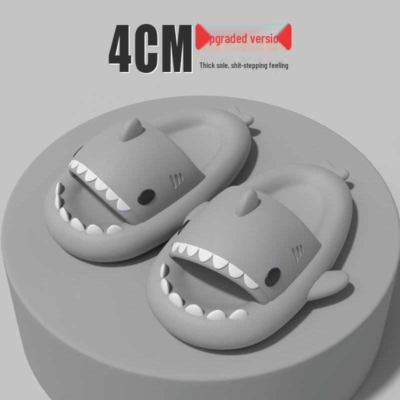 Haifisch-Paar-Slipper mit dicken Sohlen: Große Größe 47 Indoor/Outdoor-Sandalen für Herren & Damen 48/49 grau von Joom DACH