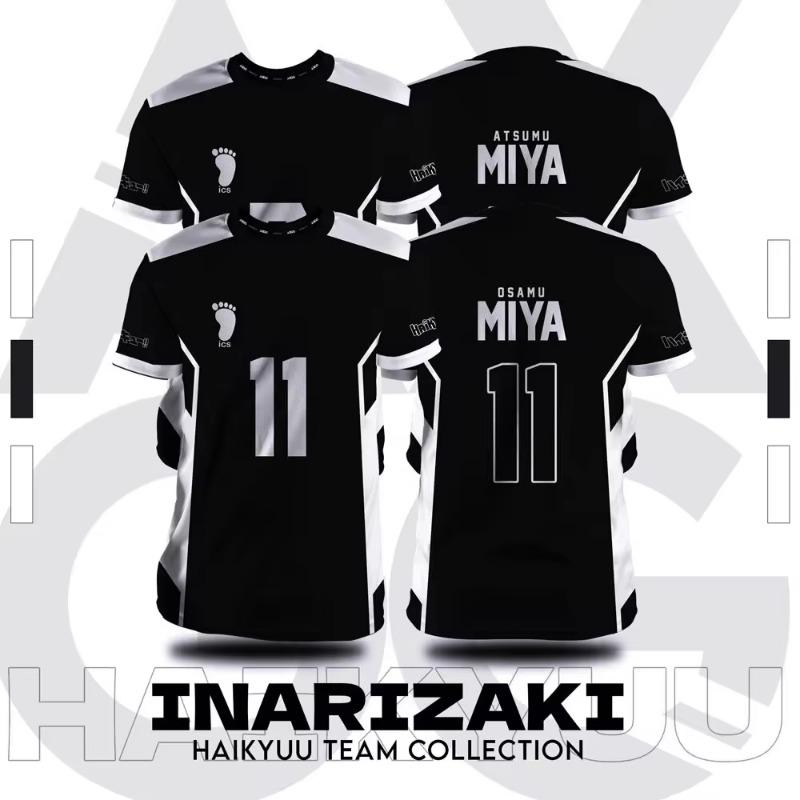 Haikyuu Inarizaki Cosplay Trikot 3D MIYA Druck Kind Anime T-Shirt Sommer Herren Damen Kurzarm Y2k Top Lässiges Volleyballkostüm 6XL von Joom DACH