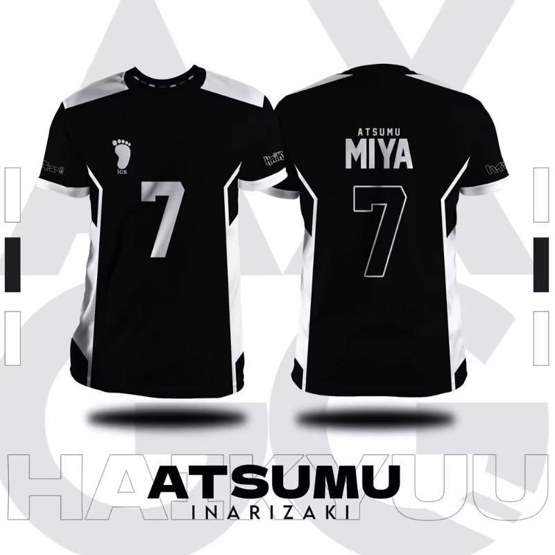 Haikyuu Inarizaki Cosplay Trikot 3D MIYA Druck Kind Anime T-Shirt Sommer Herren Damen Kurzarm Y2k Top Lässiges Volleyballkostüm 6XL von Joom DACH
