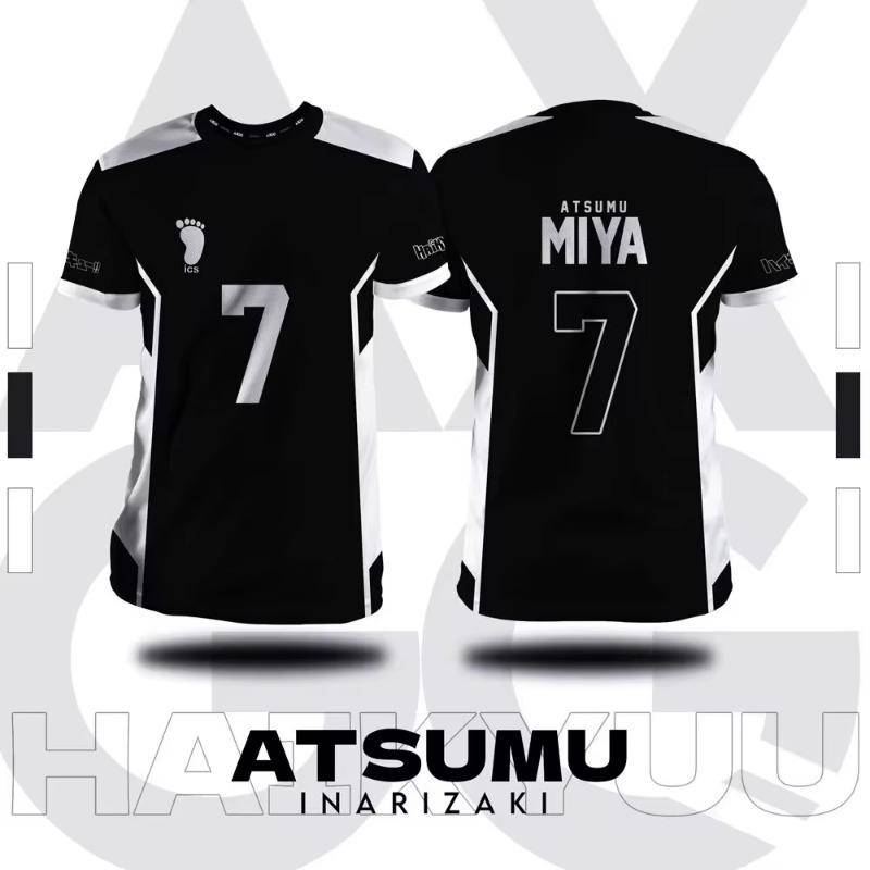Haikyuu Inarizaki Cosplay Trikot 3D MIYA Druck Kind Anime T-Shirt Sommer Herren Damen Kurzarm Y2k Top Lässiges Volleyballkostüm 6XL von Joom DACH