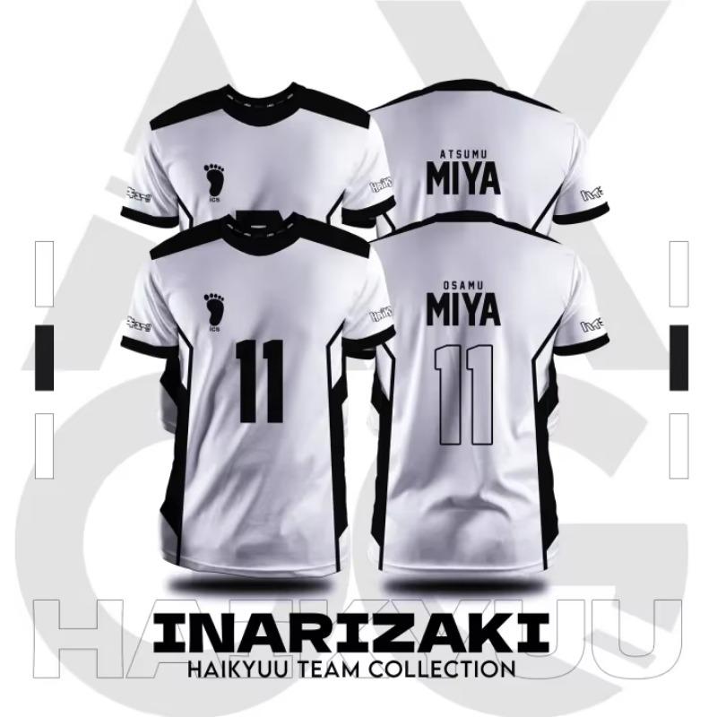 Haikyuu Inarizaki Cosplay Trikot 3D MIYA Druck Kind Anime T-Shirt Sommer Herren Damen Kurzarm Y2k Top Lässiges Volleyballkostüm M von Joom DACH