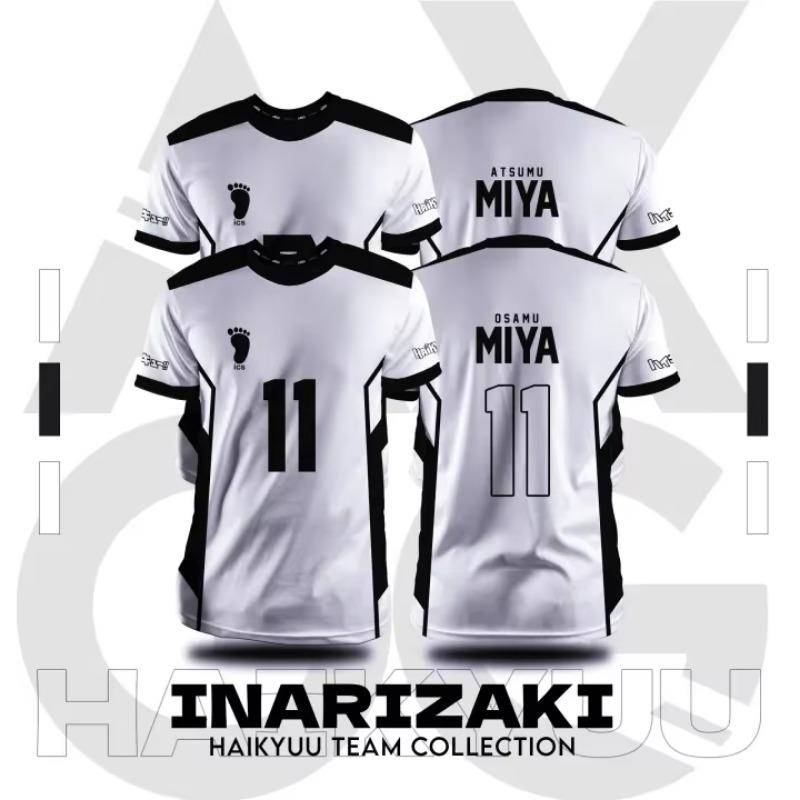 Haikyuu Inarizaki Cosplay Trikot 3D MIYA Druck Kind Anime T-Shirt Sommer Herren Damen Kurzarm Y2k Top Lässiges Volleyballkostüm M von Joom DACH