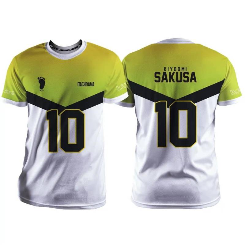 Haikyuu Itachiyama Cartoon Anime Cosplay Herren Trikot Sommer Kurzarm Kinder Unisex T-Shirt Tops Schnelltrocknend Mode Damen T-Shirt 4XL von Joom DACH