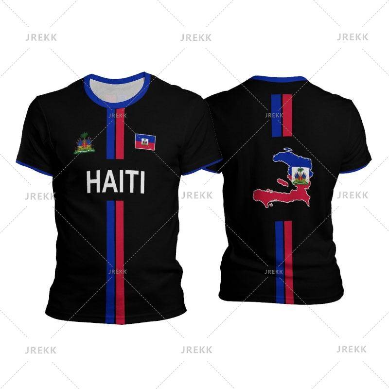 Haiti Fußball T-Shirts Herren Sport T-Shirt Haitianische Flagge Street Oversized Tops Unisex Lässige Grafik T-Shirts Tops Y2k Herren Geschenke 4XL von Joom DACH