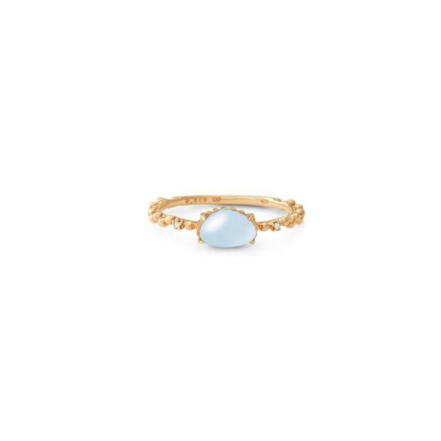 Halbedelstein-Aquamarin-Ringe für Damen, Ring aus 925er-Sterlingsilber, hellvergoldet, himmelblauer Ring, Zubehör 8 von Joom DACH