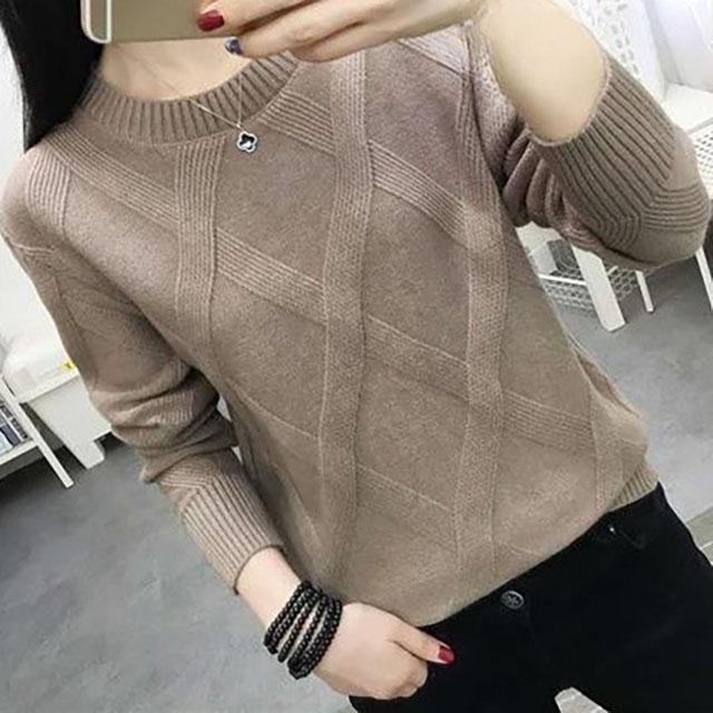 Halber Rollkragenpullover aus Wolle, Unterhemd für Damen, kurzes Gitter, lockerer, verdickter Strickpullover von innen nach außen, Übergröße XXXL braun von Joom DACH