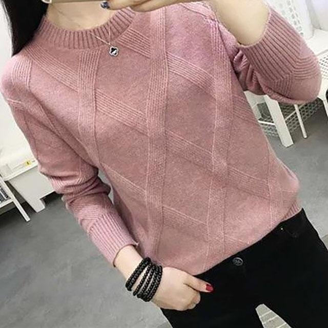 Halber Rollkragenpullover aus Wolle, Unterhemd für Damen, kurzes Gitter, lockerer, verdickter Strickpullover von innen nach außen, Übergröße XXXL rosa von Joom DACH