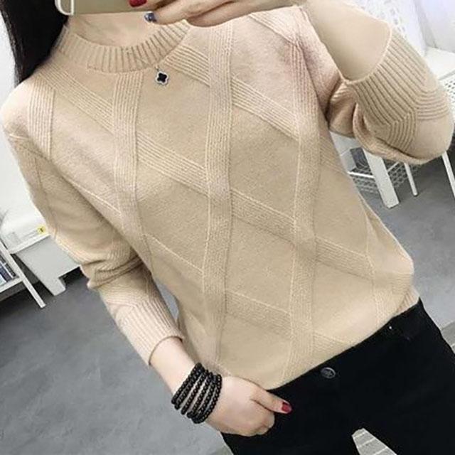 Halber Rollkragenpullover aus Wolle, Unterhemd für Damen, kurzes Gitter, lockerer, verdickter Strickpullover von innen nach außen, Übergröße XXXL licht kaffee von Joom DACH