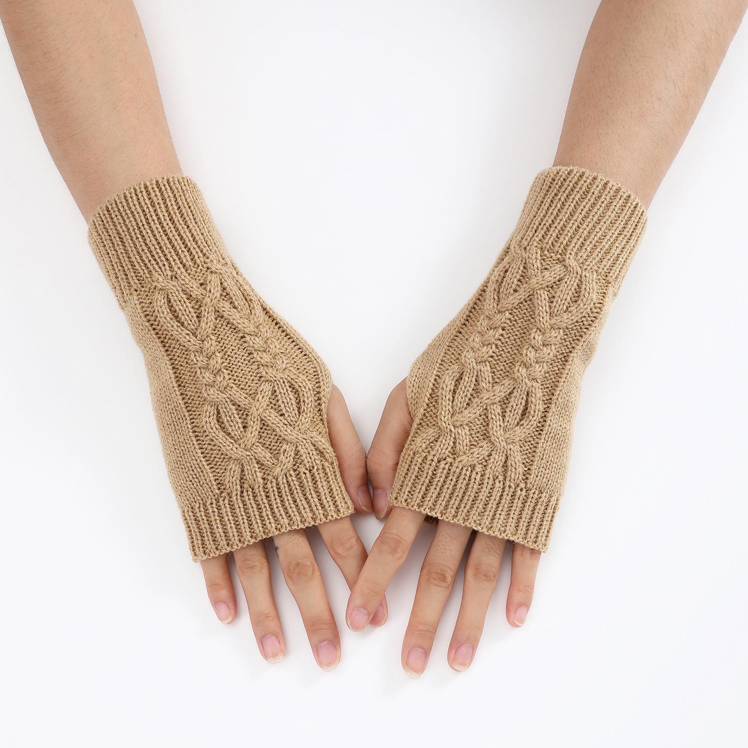 Halbfinger-Handschuhe für Damen, Winter, weiche warme Wolle, Strick-Armhandschuhe, weiche warme Halbfinger-Handschoenen, Unisex-Handschuhe 1 pair gelb von Joom DACH