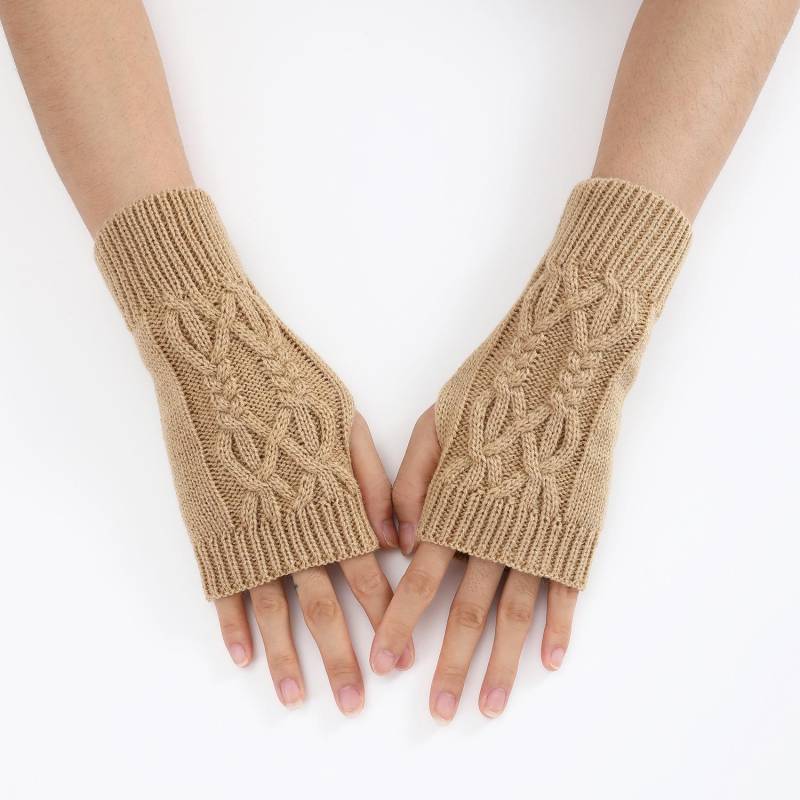 Halbfinger-Handschuhe für Damen, Winter, weiche warme Wolle, Strick-Armhandschuhe, weiche warme Halbfinger-Handschoenen, Unisex-Handschuhe 1 pair gelb von Joom DACH