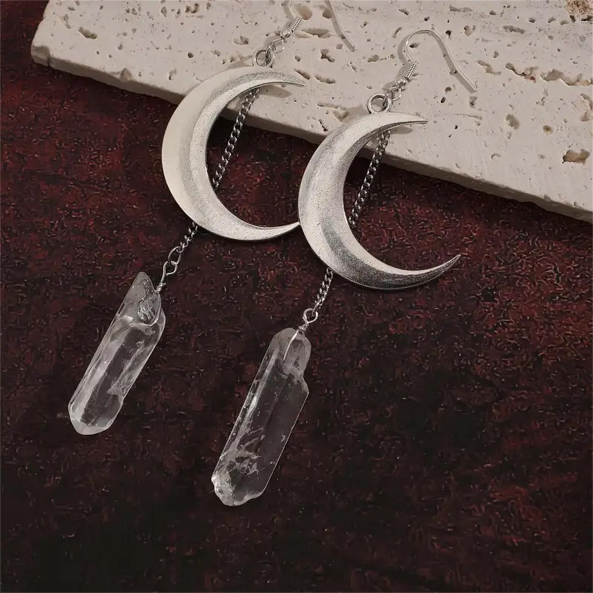 Halbmond- und Kunstkristall-Ohrhänger, Vintage, eleganter Damen-Modeschmuck für den Alltag und Partys, Geschenke von Joom DACH