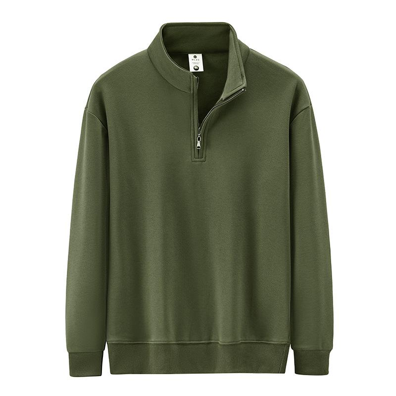 Half-Zip Sweatshirt Herren Herbst Neu Trendy Pullover Stehkragen Einfarbig Lässig Mode Sweatshirt Trend 5XL von Joom DACH