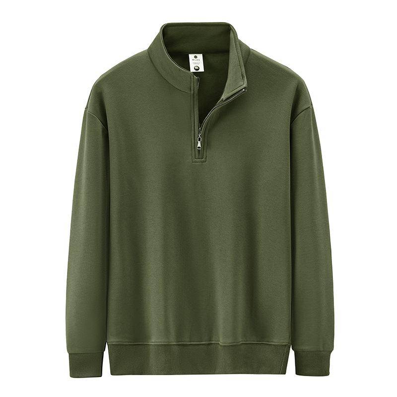 Half-Zip Sweatshirt Herren Herbst Neu Trendy Pullover Stehkragen Einfarbig Lässig Mode Sweatshirt Trend 5XL von Joom DACH
