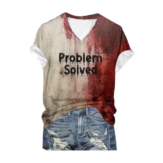 Halloween Bluthemd Digitaldruck Blutflecken Text T-Shirt Damen V-Ausschnitt Tops Freizeitkleidung Lustige Horror Kleidung S B Halloween Bluthemd Digitaldruck Blutflecken Text T-Shirt Damen V-Ausschnitt Tops Freizeitkleidung Lustige Horror Kleidung S B von Joom DACH