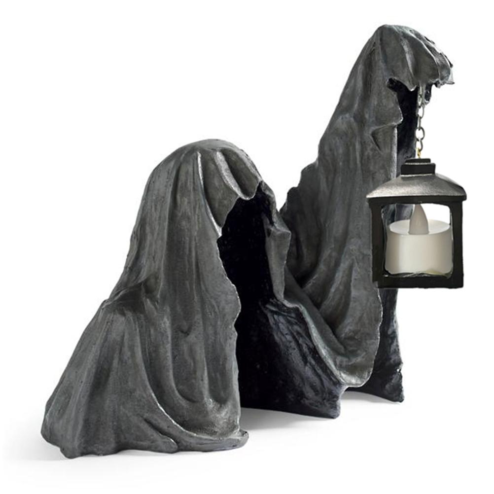 Halloween Geist mit Laterne Statue Realistische Harz Geisterskulptur Gartendekor Partyzubehör von Joom DACH